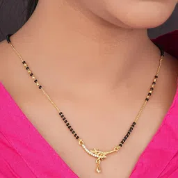 TKRB SALES Gold Plated Artificial Stones Studded And Beaded Mangalsutra-picture-39