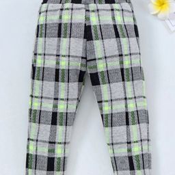 Vitamins Full Length Checked Leggings - Black-image-15