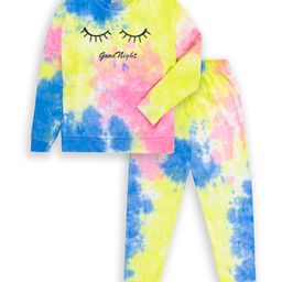 Unicorns Full Sleeves Pastel Crumple Tie & Dye With Good Night Eyes Printed Coordinating Set - Multi Colour-image-84