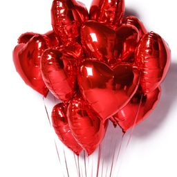 Bubble Trouble 18 Inches Heart Shape Foil Balloon Red - Pack Of 10-image-1