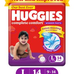 Huggies Complete Comfort Wonder Baby Diaper Pants Large (L) Size - 14 Pieces-image-89