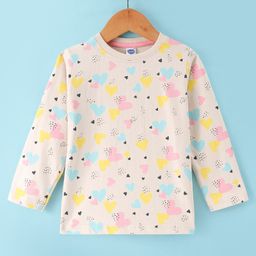 Teddy Sinker Knit Full Sleeves T-Shirt with Herts Print- Peach-19