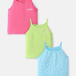 Pine Kids Cotton Knit Singlet Sleeves Slips with Hearts Print Pack of 3 (Colour May Vary)-image-88