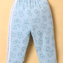Tango Interlock Knit Full Length Animal Printed Track Pant - Light Blue-image-68