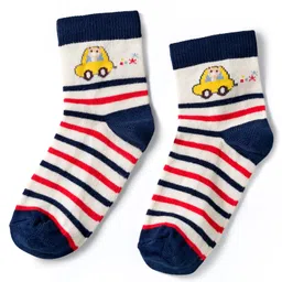 Mustang Cotton Knit Ankle Length Socks with Car Design & Stripes - Multicolor-picture-20