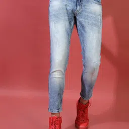 HIGHLANDER Men Tapered Fit Light Fade Stretchable Jeans-image-43