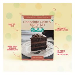 timios Multigrain Eggless No Maida Instant Chocolate Cake Mix with Choco Chips - 250 g image 2
