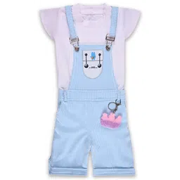 Wish Karo Girls Striped Dungaree Set-image-33