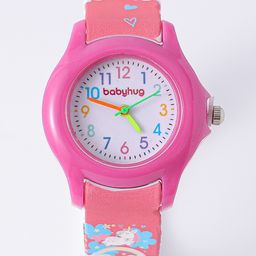 Babyhug Analog Watch with Unicorn Print - Fuchsia image 4