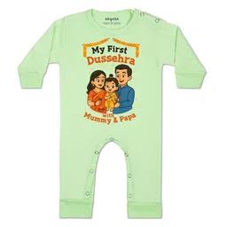 Arvesa Kids-Unisex Green Cotton Rompers-picture-38