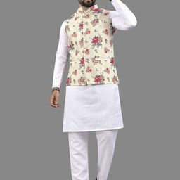 Leipzig Fashion Men Floral Printed Regular Kurta with Pyjamas-picture-38