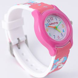 Babyhug Analog Watch with Unicorn Print - Fuchsia image 5