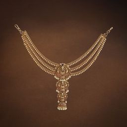 Kushal's Fashion Jewellery Women Ruby Gold-Plated Ethnic Antique Hair Brooch-image-49
