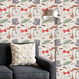 ArtzFolio Printed UV-Resistant Anti-Bacterial Vintage Retro ObjectsPeel & Stick Wallpaper-image-73