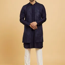 Twamev Men Embroidered Regular Thread Work Kurta with Trousers-image-61