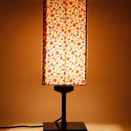 Devansh White & Red Printed Buffet Table Lamp image 3