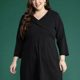 DressBerry Plus Size Layered Fit & Flare Mini Dress-image-77