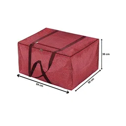 Kuber Industries Set Of 2 Maroon Printed Large Size Foldable Storage Bag image 3