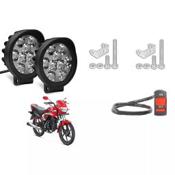 Cartronics 9 Round Cap LED Fog Light With On/Off Switch for Honda Dream Yuga  (Set of 2 Pcs)-1