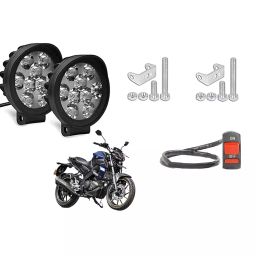 Cartronics 9 Round Cap LED Fog Light With On/Off Switch  for Yamaha MT 15  (Set of 2 Pcs)-0