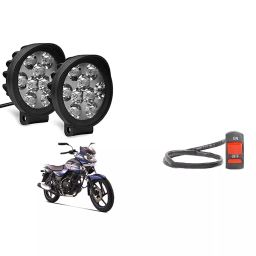 Cartronics 9 Round Cap LED Fog Light With On/Off Switch for Bajaj Discover 135  (Set of 2 Pcs)-11