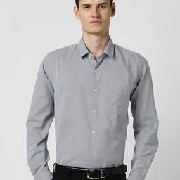 Peter England Men Slim Fit Textured Spread Collar Formal Shirt-picture-39