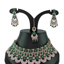 VATSALYA creation Green Jewellery set-image-63