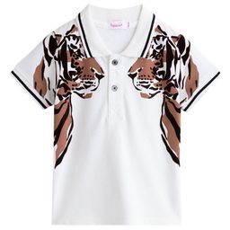 Hopscotch Boys Printed Mandarin Collar Applique T-shirt-picture-33