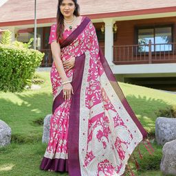 Lookmark Floral Art Silk Saree-image-62