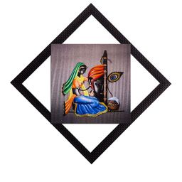 eCraftIndia Multicoloured Women with Instrument UV Wall Art-image-85
