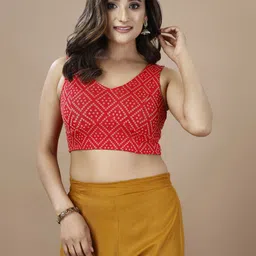 Oomph! Non Padded V Neck Saree Blouse-picture-50