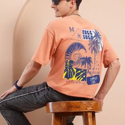 Mast & Harbour Men Printed Oversized T-shirt-image-64