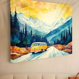 Livin'luxe Blue & Yellow 1 Piece Canvas Other Wall Paintings-picture-27