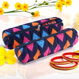 Kuber Industries Blue & Pink 2 Pieces Printed Jewellery Organisers-35