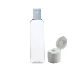 Liora EB-200ml Empty Clear Round Bottle with White Flip Top Cap for Hair Oils, Shampoo (Pack of 24)-25