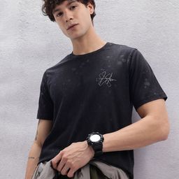 HRX by Hrithik Roshan Men Tie & Dye Pure Cotton T-shirt-image-59