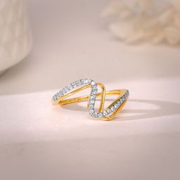 GIVA 14 Kt Gold Zig Zag Luxe 0.21ct Diamond Ring1.94 gm-image-52