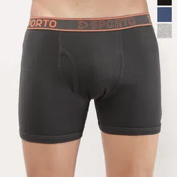 Sporto by Macho Men Pack Of 4 Outer Elastic Cotton Short Trunks-picture-6