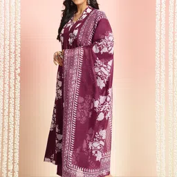 DIVASTRI Ethnic Motifs Printed V Neck A-Line Kurta with Palazzos & Dupatta image 2