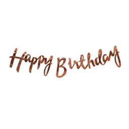 Shopperskart Happy Birthday Cursive Paper Banner - Rose Gold-image-65