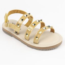 Hola Bonita Velcro Closure Sandals with Pyramid Applique  - Yellow-image-14