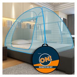 Supreme On Wave Patterned Double Bed Premium Machardani King Size Mosquito Net - Blue-picture-27