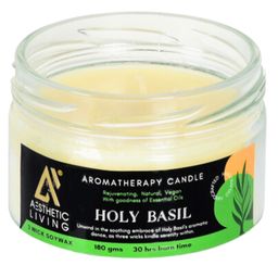 Aesthetic Living 3 wick Holy Basil Soywax Candle - 180 g-image-95