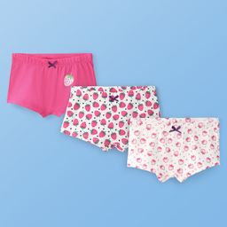 Pine Kids Cotton Lycra Knit Hipster Panties with Floral Print & Bow Applique Pack of 3( Colour May Vary )-image-9