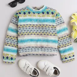 Taffykids Full Sleeves Abstract Printed Top - Multi Colour-picture-4