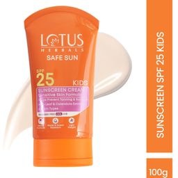 Lotus Herbals Safe Sun Kids Sunscreen Cream - Sensitive Skin Formula | Spf 25 | Non Greasy | Sweat & Waterproof | 100 g-image-36