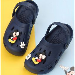 Yellow Bee Disney Solid Perforated Clogs With Mickey Mouse Charms - Navy Blue-picture-44