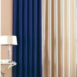 BELLA TRUE Blue & Cream 2 Pieces Eyelet Fitted Window Curtains-picture-15