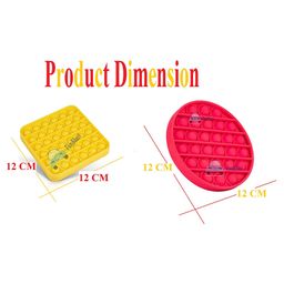 FunBlast Circle & Square Shaped Pop Bubble Stress Relieving Silicone Pop It Fidget Toy Pack Of 2 - Multicolor image 2