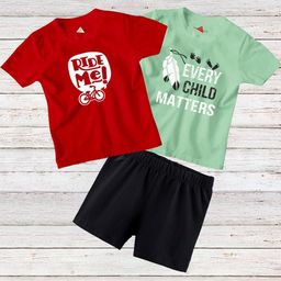 TRIANGLETEES Unisex Kids Printed T-shirt Set-image-79